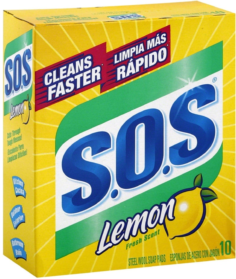 SOS Steel Wool Soap Pads Lemon Fresh Scent 10 ea Pack of 2